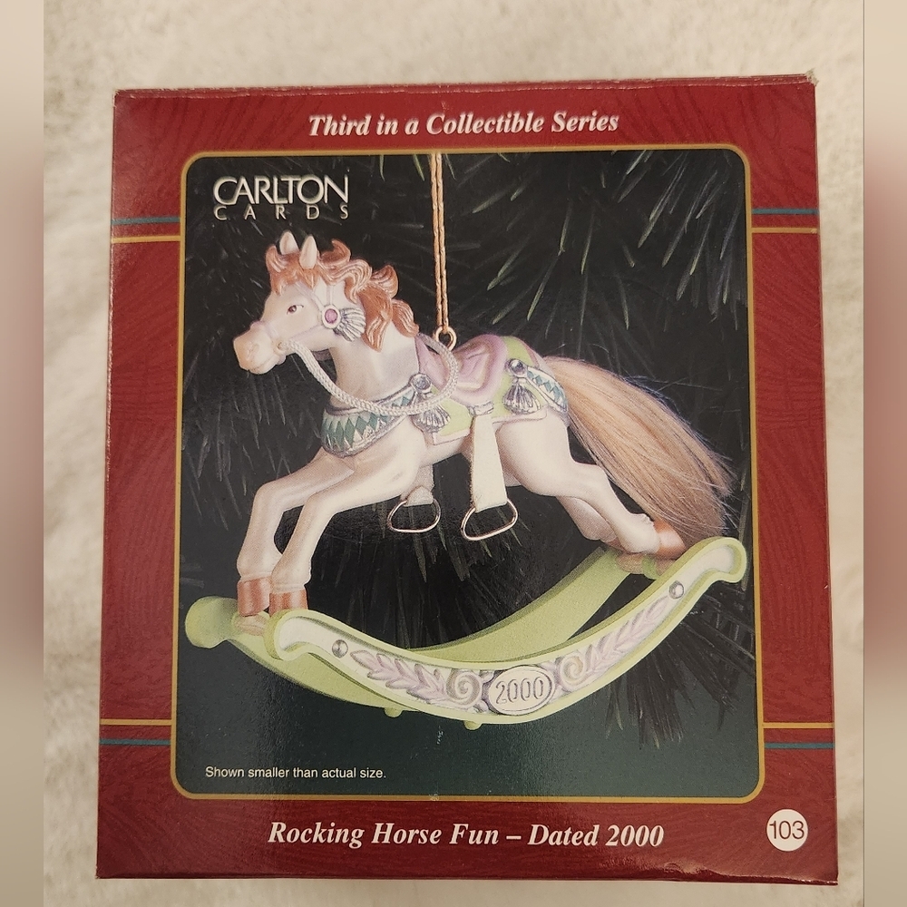 Vintage & Rare Carlton Cards Rocking Horse Ornament - 2000